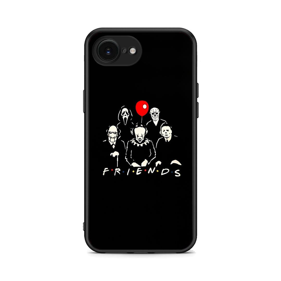 iPhone 16e Halloween Friends Θήκη από τη Smartfits με σχέδιο στο πίσω μέρος και μαύρο περίβλημα | Smartphone case with colorful back and black bezels by Smartfits