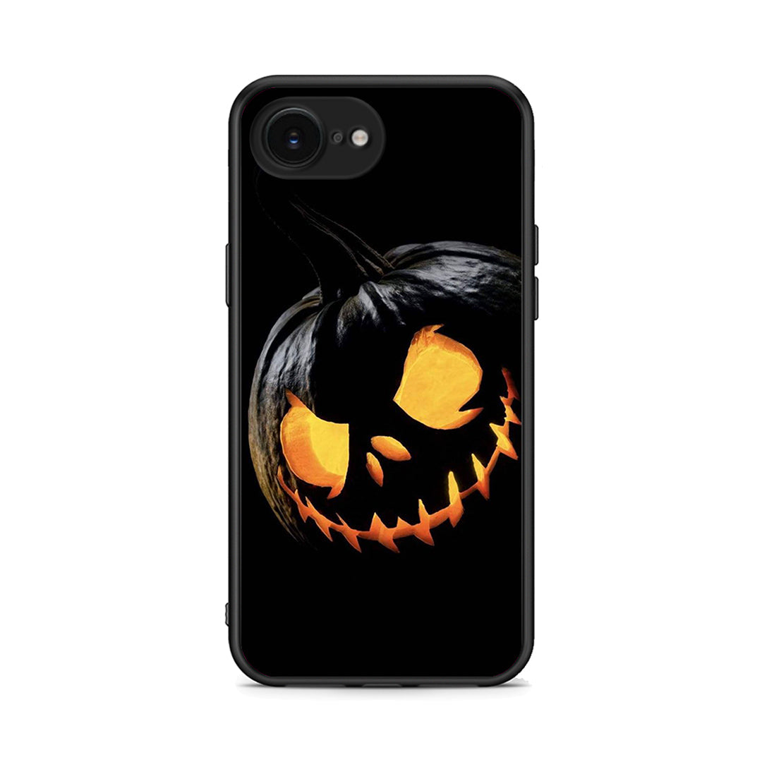 iPhone 16e Halloween Scary Pumpkin Θήκη από τη Smartfits με σχέδιο στο πίσω μέρος και μαύρο περίβλημα | Smartphone case with colorful back and black bezels by Smartfits