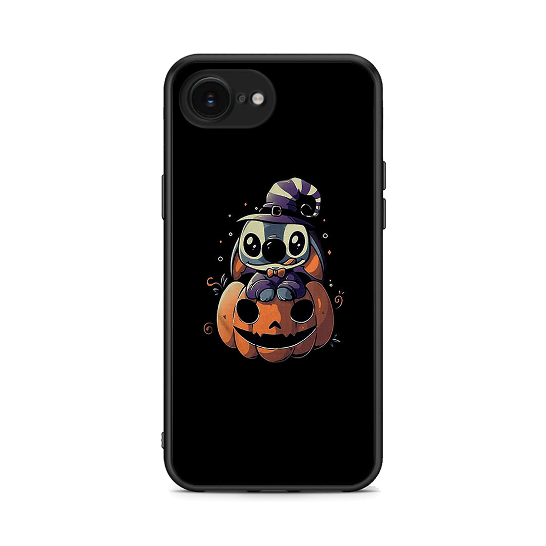 iPhone 16e Halloween Stitch θήκη από τη Smartfits με σχέδιο στο πίσω μέρος και μαύρο περίβλημα | Smartphone case with colorful back and black bezels by Smartfits