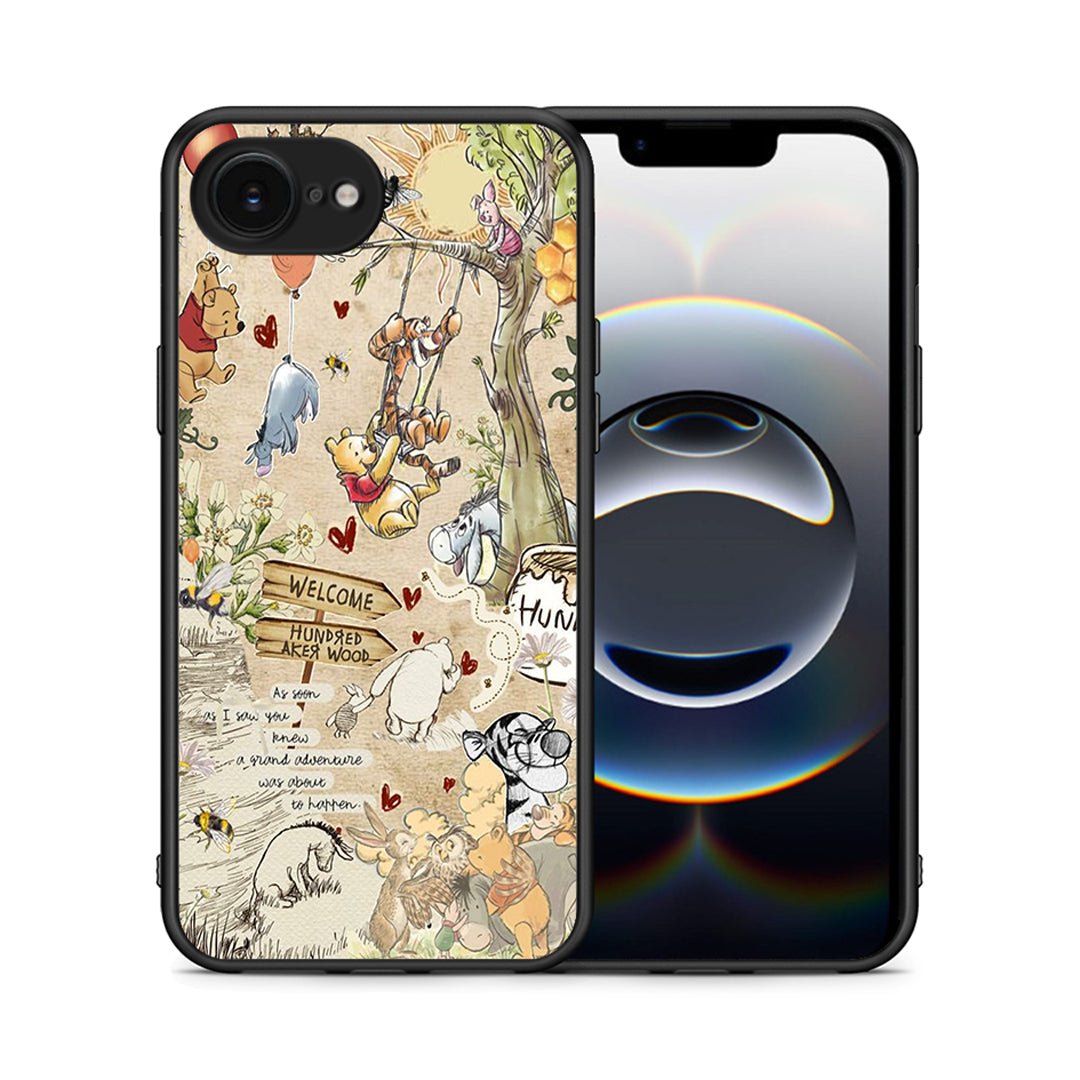 Θήκη iPhone 16e Happy Friends από τη Smartfits με σχέδιο στο πίσω μέρος και μαύρο περίβλημα | iPhone 16e Happy Friends case with colorful back and black bezels