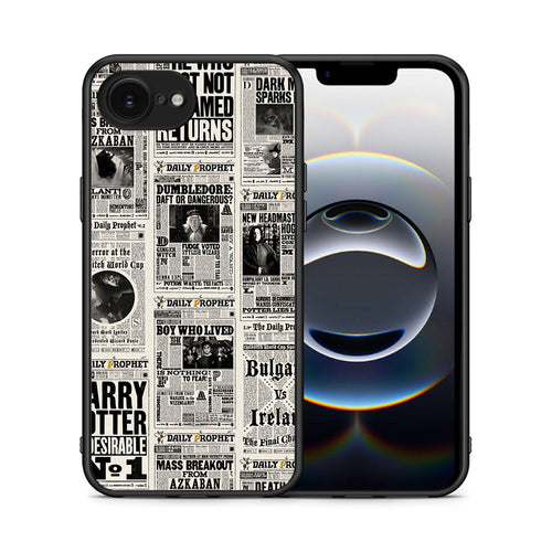 Θήκη iPhone 16e Harry Paper από τη Smartfits με σχέδιο στο πίσω μέρος και μαύρο περίβλημα | iPhone 16e Harry Paper case with colorful back and black bezels
