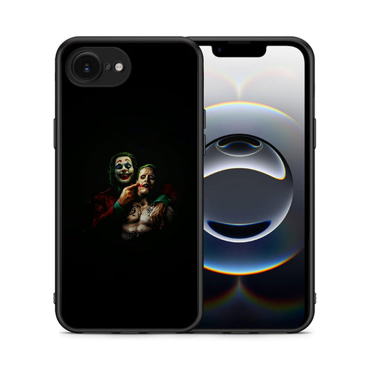 Θήκη iPhone 16e Clown Hero από τη Smartfits με σχέδιο στο πίσω μέρος και μαύρο περίβλημα | iPhone 16e Clown Hero case with colorful back and black bezels