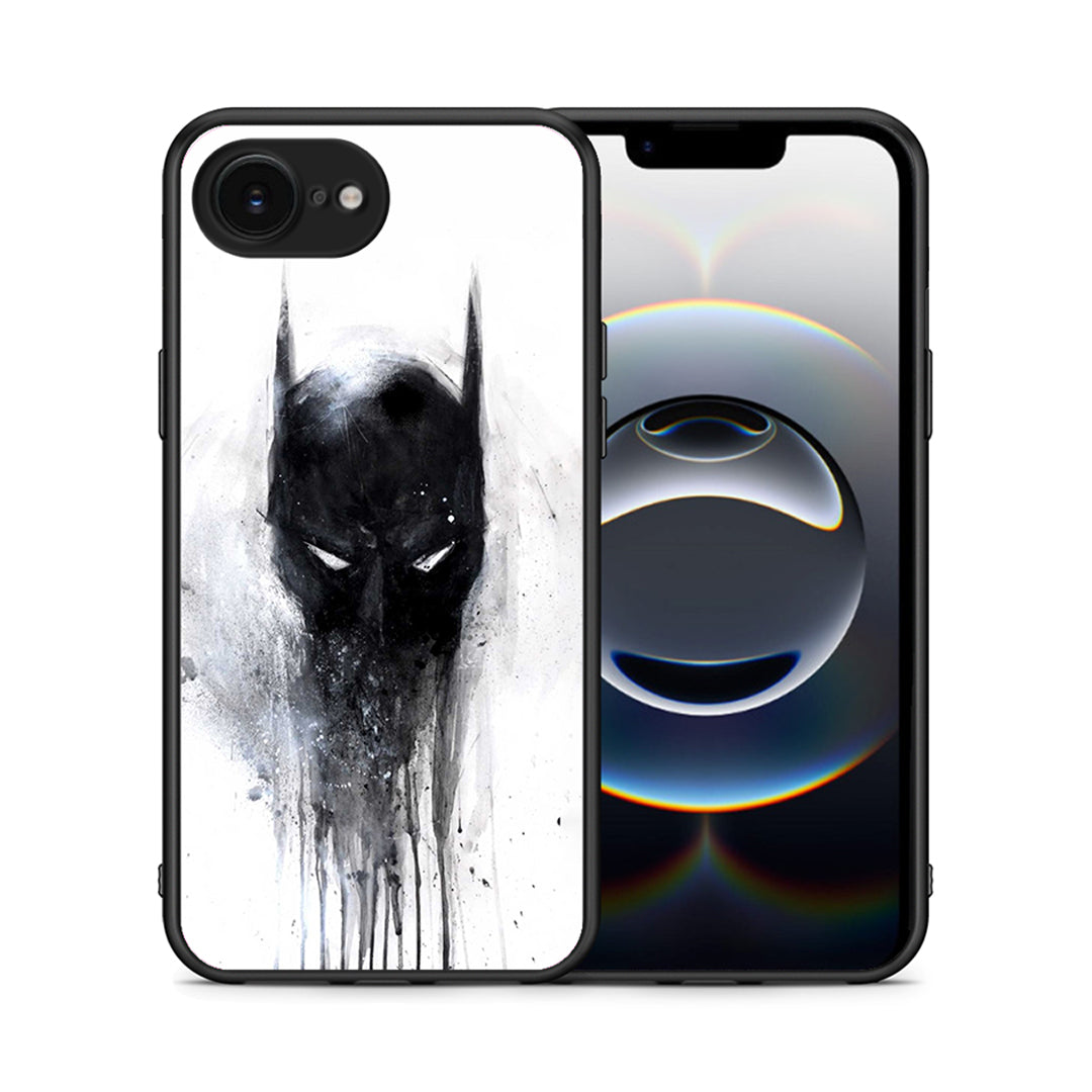 Θήκη iPhone 16e Paint Bat Hero από τη Smartfits με σχέδιο στο πίσω μέρος και μαύρο περίβλημα | iPhone 16e Paint Bat Hero case with colorful back and black bezels