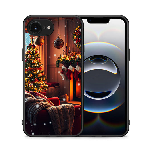 Θήκη iPhone 16e Home For Christmas από τη Smartfits με σχέδιο στο πίσω μέρος και μαύρο περίβλημα | iPhone 16e Home For Christmas case with colorful back and black bezels