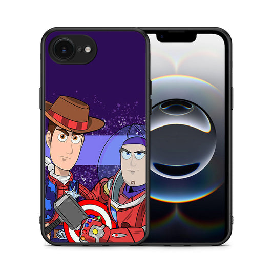 Θήκη iPhone 16e Infinity Story από τη Smartfits με σχέδιο στο πίσω μέρος και μαύρο περίβλημα | iPhone 16e Infinity Story case with colorful back and black bezels