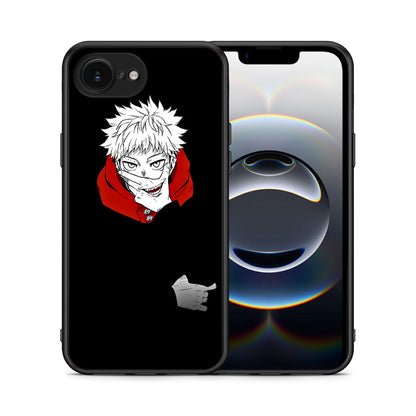 Θήκη iPhone 16e Itadori Anime από τη Smartfits με σχέδιο στο πίσω μέρος και μαύρο περίβλημα | iPhone 16e Itadori Anime case with colorful back and black bezels