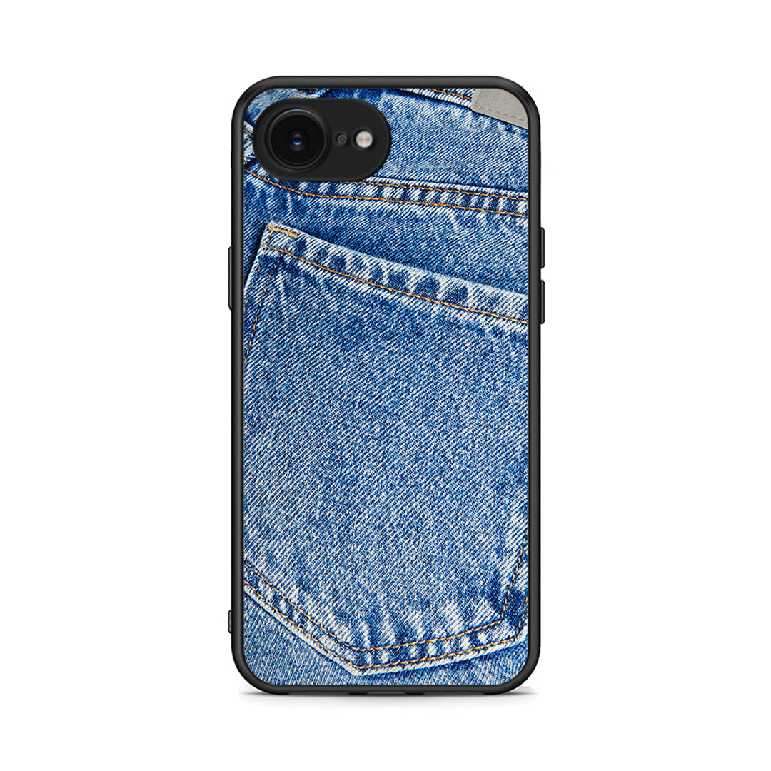 iPhone 16e Jeans Pocket θήκη από τη Smartfits με σχέδιο στο πίσω μέρος και μαύρο περίβλημα | Smartphone case with colorful back and black bezels by Smartfits