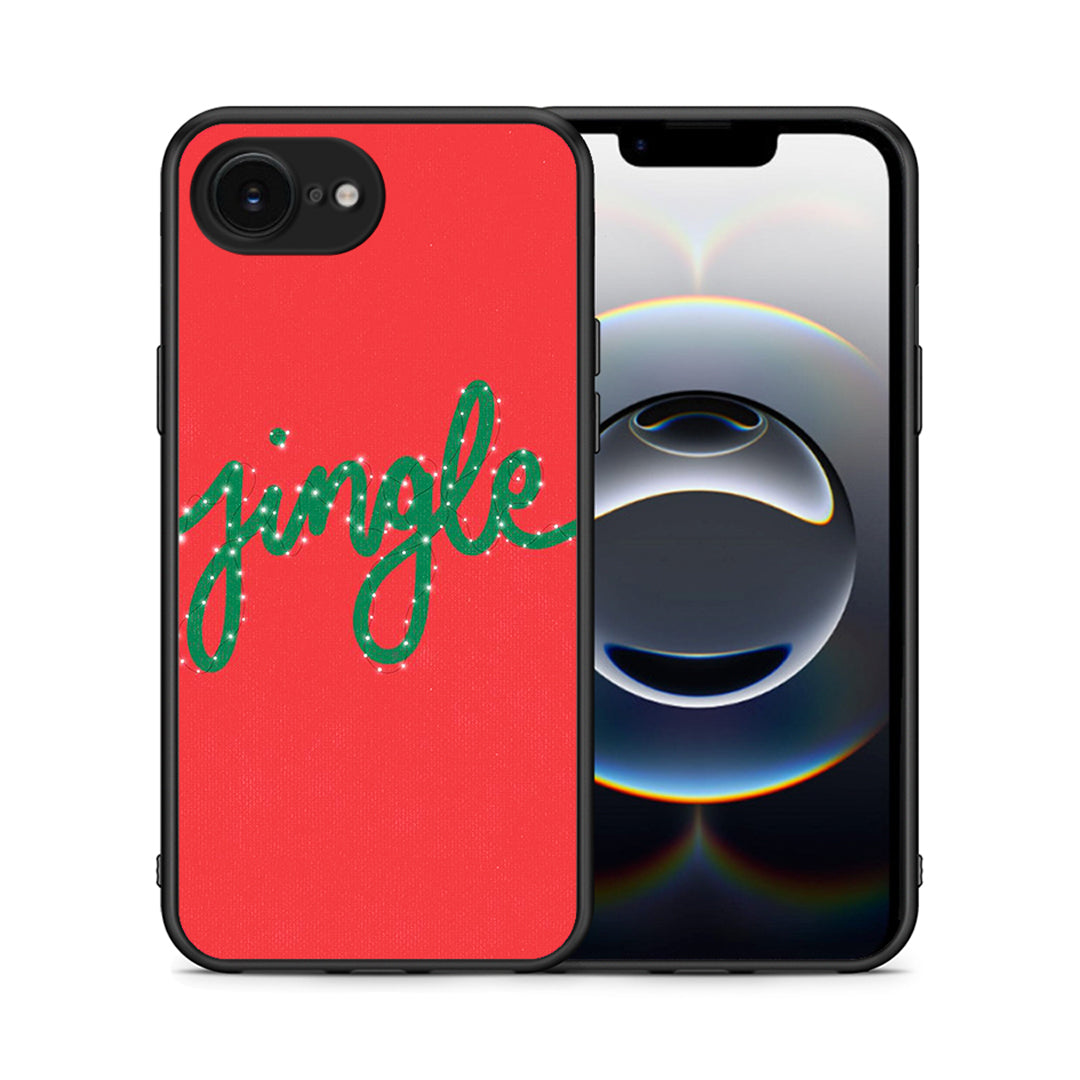 Θήκη iPhone 16e Jingle Xmas από τη Smartfits με σχέδιο στο πίσω μέρος και μαύρο περίβλημα | iPhone 16e Jingle Xmas case with colorful back and black bezels