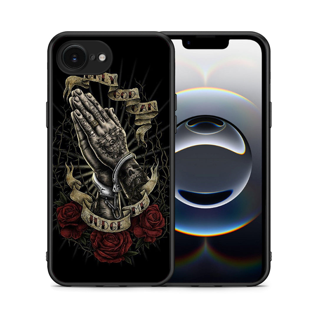 Θήκη iPhone 16e Judge By God από τη Smartfits με σχέδιο στο πίσω μέρος και μαύρο περίβλημα | iPhone 16e Judge By God case with colorful back and black bezels