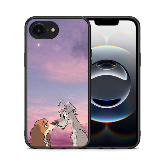 Θήκη iPhone 16e Lady And Tramp από τη Smartfits με σχέδιο στο πίσω μέρος και μαύρο περίβλημα | iPhone 16e Lady And Tramp case with colorful back and black bezels