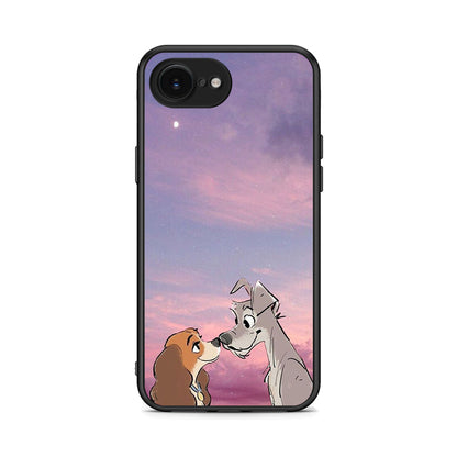 iPhone 16e Lady And Tramp θήκη από τη Smartfits με σχέδιο στο πίσω μέρος και μαύρο περίβλημα | Smartphone case with colorful back and black bezels by Smartfits