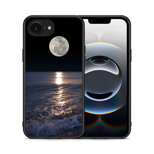 Θήκη iPhone 16e Moon Landscape από τη Smartfits με σχέδιο στο πίσω μέρος και μαύρο περίβλημα | iPhone 16e Moon Landscape case with colorful back and black bezels