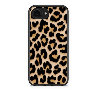 Θήκη iPhone 16e Leopard Print Tan Small από τη Smartfits με σχέδιο στο πίσω μέρος και μαύρο περίβλημα | iPhone 16e Leopard Print Tan Small case with colorful back and black bezels
