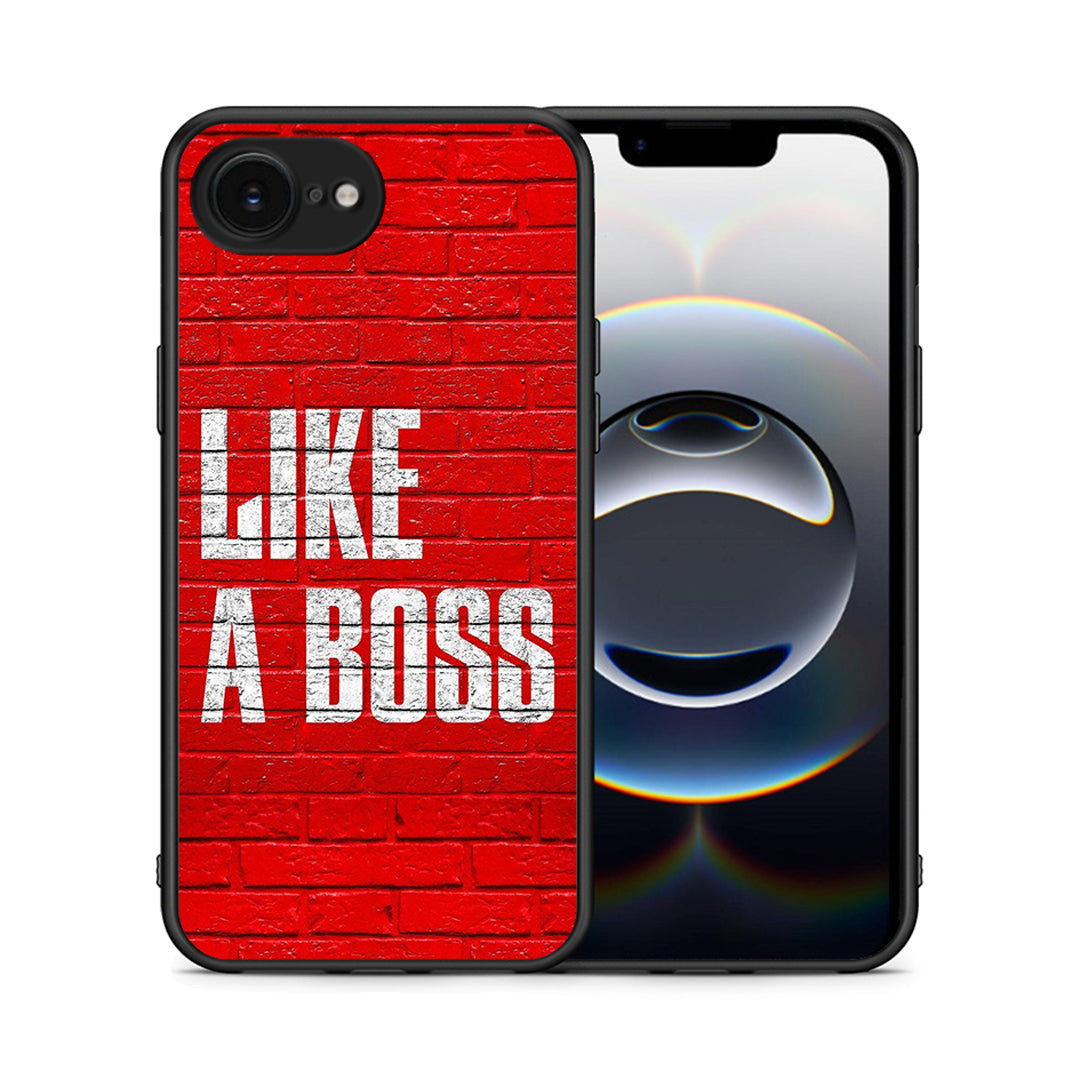 Θήκη iPhone 16e Like A Boss από τη Smartfits με σχέδιο στο πίσω μέρος και μαύρο περίβλημα | iPhone 16e Like A Boss case with colorful back and black bezels