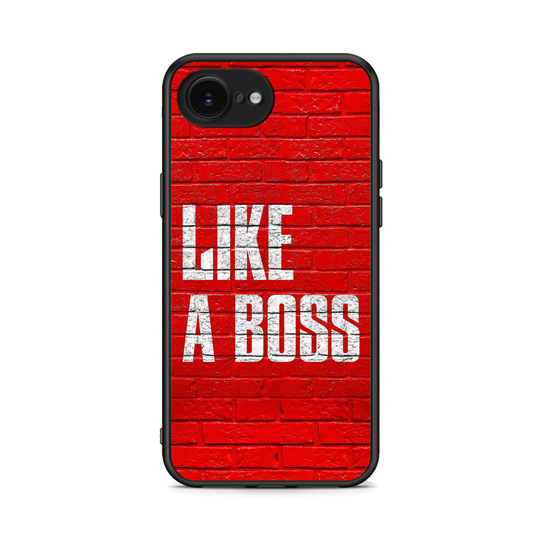 iPhone 16e Like A Boss θήκη από τη Smartfits με σχέδιο στο πίσω μέρος και μαύρο περίβλημα | Smartphone case with colorful back and black bezels by Smartfits