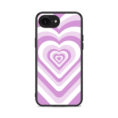 iPhone 16e Lilac Hearts θήκη από τη Smartfits με σχέδιο στο πίσω μέρος και μαύρο περίβλημα | Smartphone case with colorful back and black bezels by Smartfits