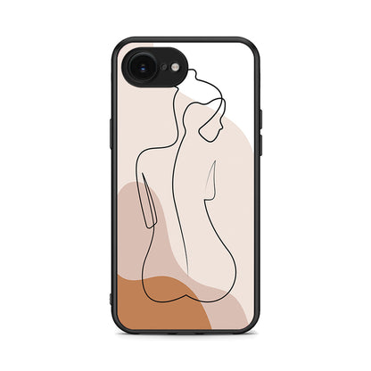 iPhone 16e LineArt Woman θήκη από τη Smartfits με σχέδιο στο πίσω μέρος και μαύρο περίβλημα | Smartphone case with colorful back and black bezels by Smartfits