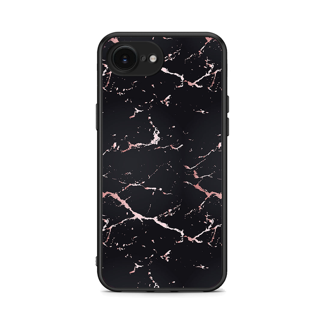 4 - iPhone 16e Black Rosegold Marble case, cover, bumper