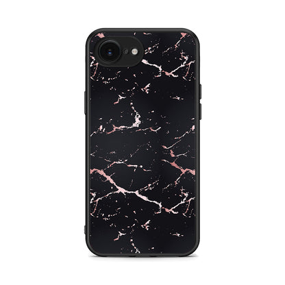 4 - iPhone 16e Black Rosegold Marble case, cover, bumper