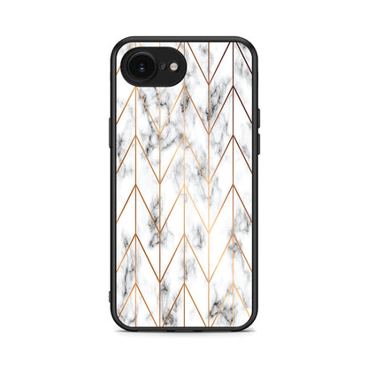 44 - iPhone 16e Gold Geometric Marble case, cover, bumper