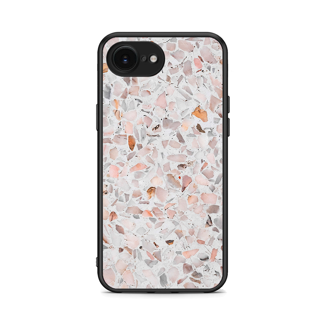 iPhone 16e Marble Terrazzo θήκη από τη Smartfits με σχέδιο στο πίσω μέρος και μαύρο περίβλημα | Smartphone case with colorful back and black bezels by Smartfits