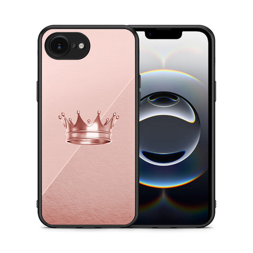 Θήκη iPhone 16e Crown Minimal από τη Smartfits με σχέδιο στο πίσω μέρος και μαύρο περίβλημα | iPhone 16e Crown Minimal case with colorful back and black bezels