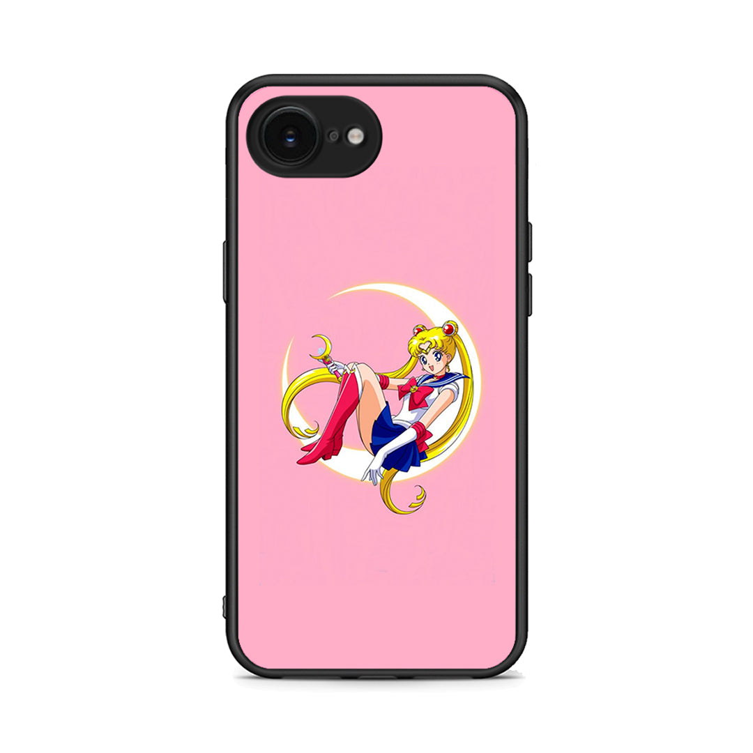iPhone 16e Moon Girl θήκη από τη Smartfits με σχέδιο στο πίσω μέρος και μαύρο περίβλημα | Smartphone case with colorful back and black bezels by Smartfits