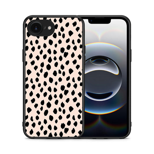 Θήκη iPhone 16e New Polka Dots από τη Smartfits με σχέδιο στο πίσω μέρος και μαύρο περίβλημα | iPhone 16e New Polka Dots case with colorful back and black bezels