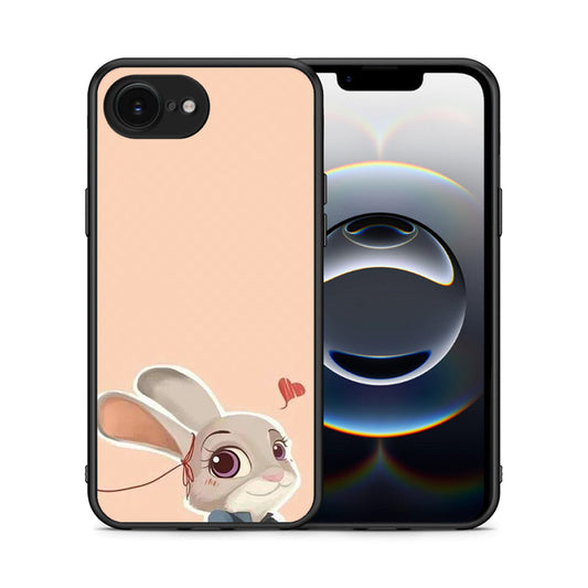 Θήκη iPhone 16e Nick Wilde And Judy Hopps Love 2 από τη Smartfits με σχέδιο στο πίσω μέρος και μαύρο περίβλημα | iPhone 16e Nick Wilde And Judy Hopps Love 2 case with colorful back and black bezels