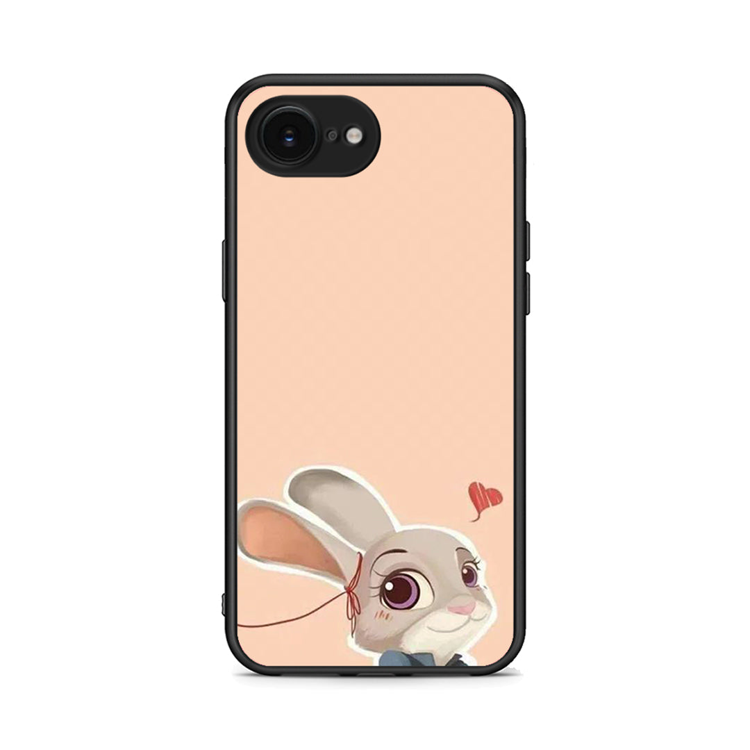 iPhone 16e Nick Wilde And Judy Hopps Love 2 θήκη από τη Smartfits με σχέδιο στο πίσω μέρος και μαύρο περίβλημα | Smartphone case with colorful back and black bezels by Smartfits
