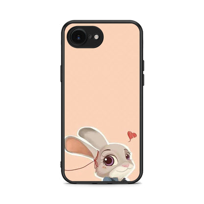 iPhone 16e Nick Wilde And Judy Hopps Love 2 θήκη από τη Smartfits με σχέδιο στο πίσω μέρος και μαύρο περίβλημα | Smartphone case with colorful back and black bezels by Smartfits