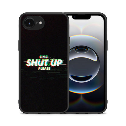 Θήκη iPhone 16e OMG ShutUp από τη Smartfits με σχέδιο στο πίσω μέρος και μαύρο περίβλημα | iPhone 16e OMG ShutUp case with colorful back and black bezels