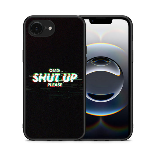 Θήκη iPhone 16e OMG ShutUp από τη Smartfits με σχέδιο στο πίσω μέρος και μαύρο περίβλημα | iPhone 16e OMG ShutUp case with colorful back and black bezels