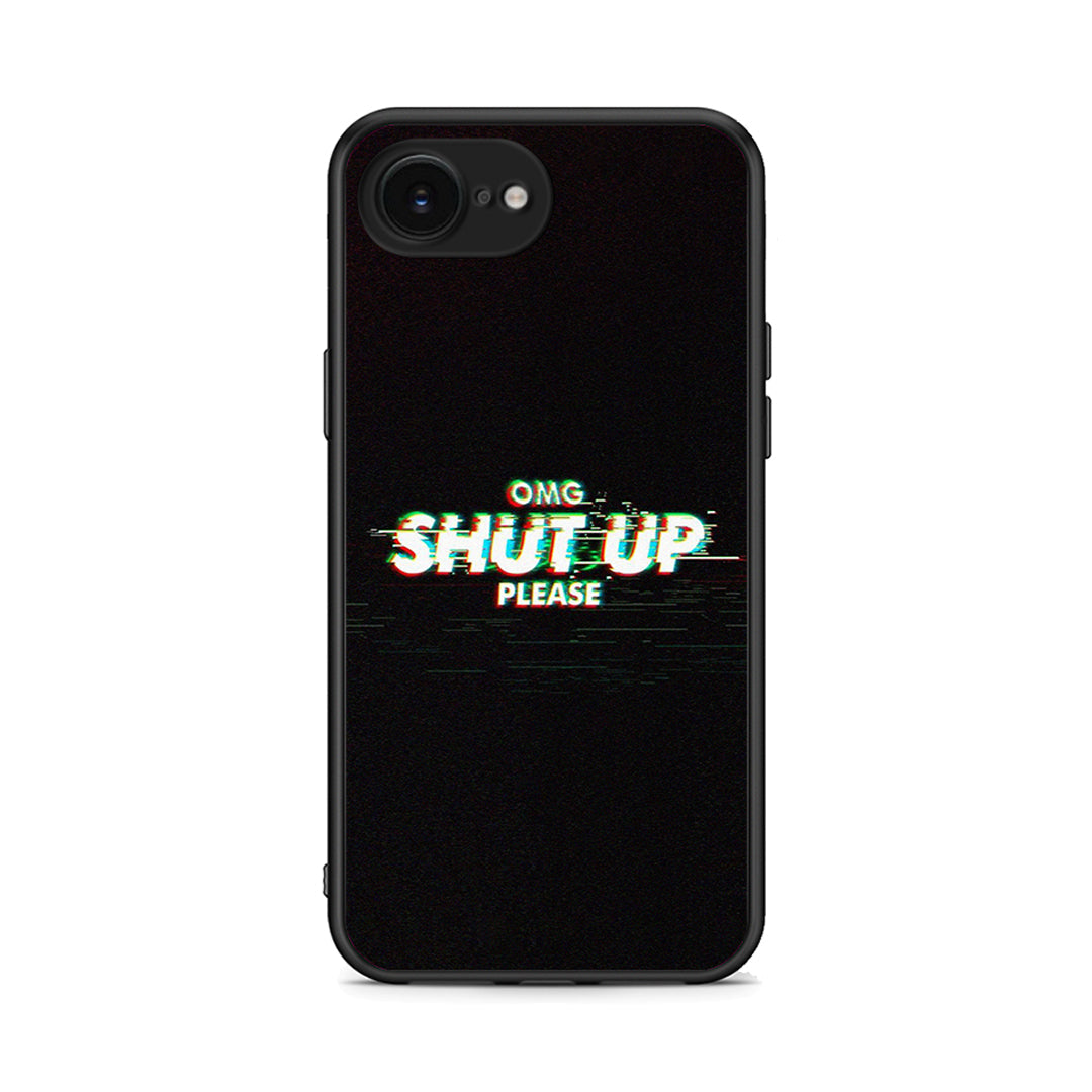 iPhone 16e OMG ShutUp θήκη από τη Smartfits με σχέδιο στο πίσω μέρος και μαύρο περίβλημα | Smartphone case with colorful back and black bezels by Smartfits