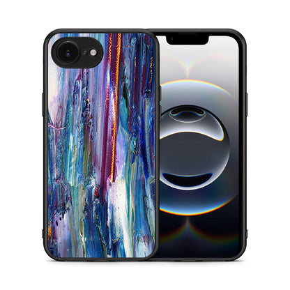 Θήκη iPhone 16e Winter Paint από τη Smartfits με σχέδιο στο πίσω μέρος και μαύρο περίβλημα | iPhone 16e Winter Paint case with colorful back and black bezels