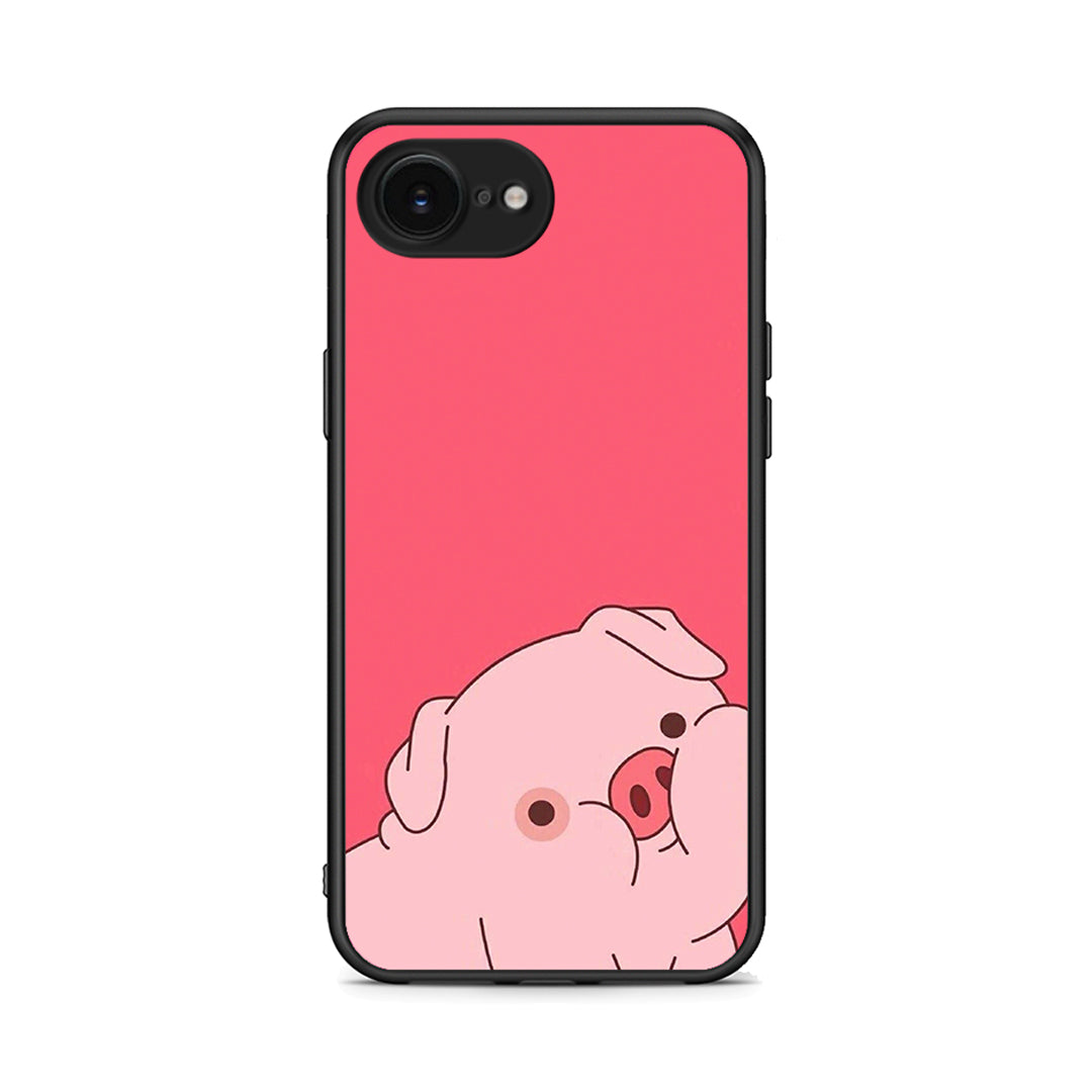 iPhone 16e Pig Love 1 Θήκη Αγίου Βαλεντίνου από τη Smartfits με σχέδιο στο πίσω μέρος και μαύρο περίβλημα | Smartphone case with colorful back and black bezels by Smartfits