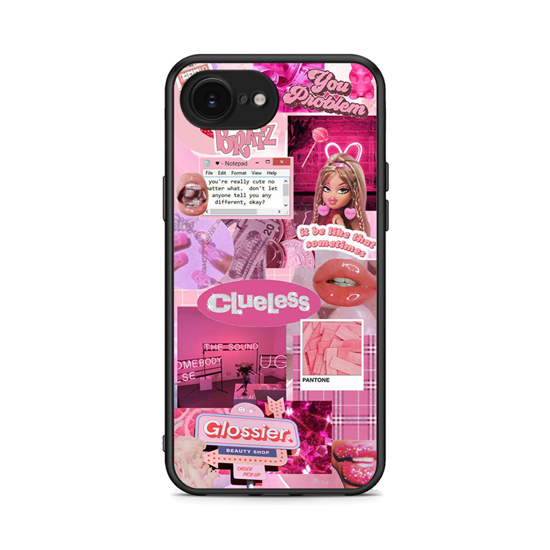iPhone 16e Pink Love Θήκη Αγίου Βαλεντίνου από τη Smartfits με σχέδιο στο πίσω μέρος και μαύρο περίβλημα | Smartphone case with colorful back and black bezels by Smartfits