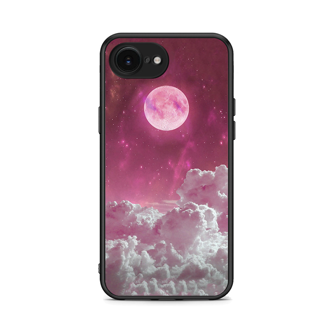 iPhone 16e Pink Moon Θήκη από τη Smartfits με σχέδιο στο πίσω μέρος και μαύρο περίβλημα | Smartphone case with colorful back and black bezels by Smartfits