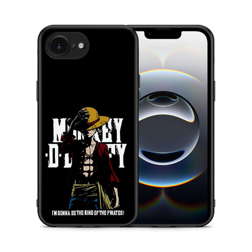 Θήκη iPhone 16e Pirate King από τη Smartfits με σχέδιο στο πίσω μέρος και μαύρο περίβλημα | iPhone 16e Pirate King case with colorful back and black bezels