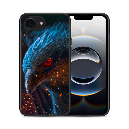 Θήκη iPhone 16e Eagle PopArt από τη Smartfits με σχέδιο στο πίσω μέρος και μαύρο περίβλημα | iPhone 16e Eagle PopArt case with colorful back and black bezels
