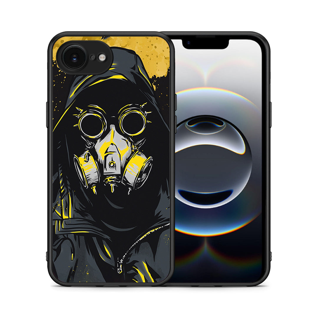Θήκη iPhone 16e Mask PopArt από τη Smartfits με σχέδιο στο πίσω μέρος και μαύρο περίβλημα | iPhone 16e Mask PopArt case with colorful back and black bezels
