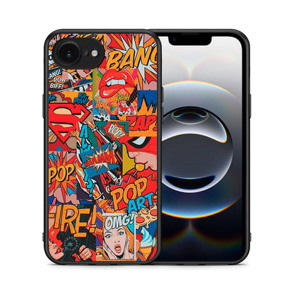 Θήκη iPhone 16e PopArt OMG από τη Smartfits με σχέδιο στο πίσω μέρος και μαύρο περίβλημα | iPhone 16e PopArt OMG case with colorful back and black bezels