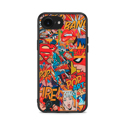 iPhone 16e PopArt OMG θήκη από τη Smartfits με σχέδιο στο πίσω μέρος και μαύρο περίβλημα | Smartphone case with colorful back and black bezels by Smartfits