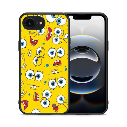 Θήκη iPhone 16e Sponge PopArt από τη Smartfits με σχέδιο στο πίσω μέρος και μαύρο περίβλημα | iPhone 16e Sponge PopArt case with colorful back and black bezels