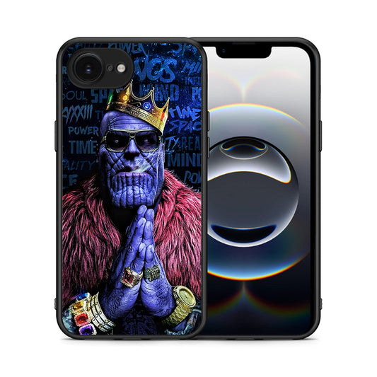 Θήκη iPhone 16e Thanos PopArt από τη Smartfits με σχέδιο στο πίσω μέρος και μαύρο περίβλημα | iPhone 16e Thanos PopArt case with colorful back and black bezels
