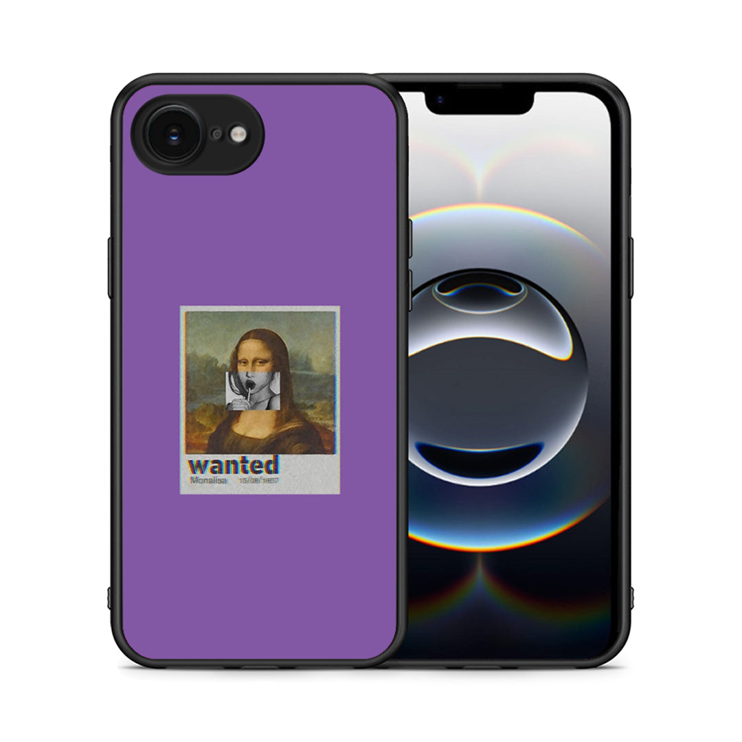 Θήκη iPhone 16e Monalisa Popart από τη Smartfits με σχέδιο στο πίσω μέρος και μαύρο περίβλημα | iPhone 16e Monalisa Popart case with colorful back and black bezels