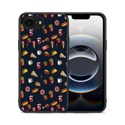 Θήκη iPhone 16e Hungry Random από τη Smartfits με σχέδιο στο πίσω μέρος και μαύρο περίβλημα | iPhone 16e Hungry Random case with colorful back and black bezels
