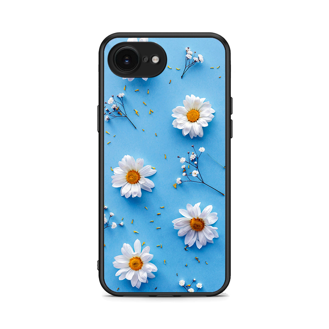 iPhone 16e Real Daisies θήκη από τη Smartfits με σχέδιο στο πίσω μέρος και μαύρο περίβλημα | Smartphone case with colorful back and black bezels by Smartfits