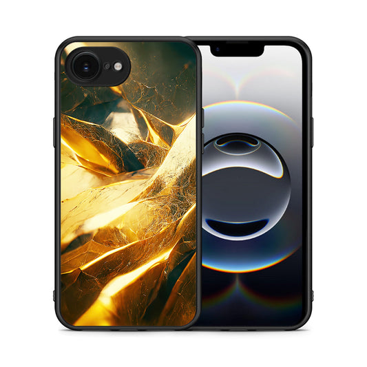 Θήκη iPhone 16e Real Gold από τη Smartfits με σχέδιο στο πίσω μέρος και μαύρο περίβλημα | iPhone 16e Real Gold case with colorful back and black bezels