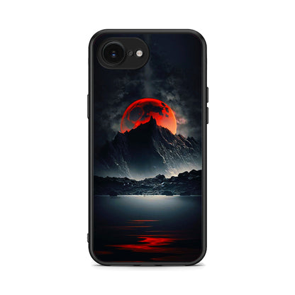 iPhone 16e Red Full Moon θήκη από τη Smartfits με σχέδιο στο πίσω μέρος και μαύρο περίβλημα | Smartphone case with colorful back and black bezels by Smartfits